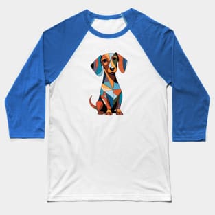 Cute Cubist Dachshund Baseball T-Shirt